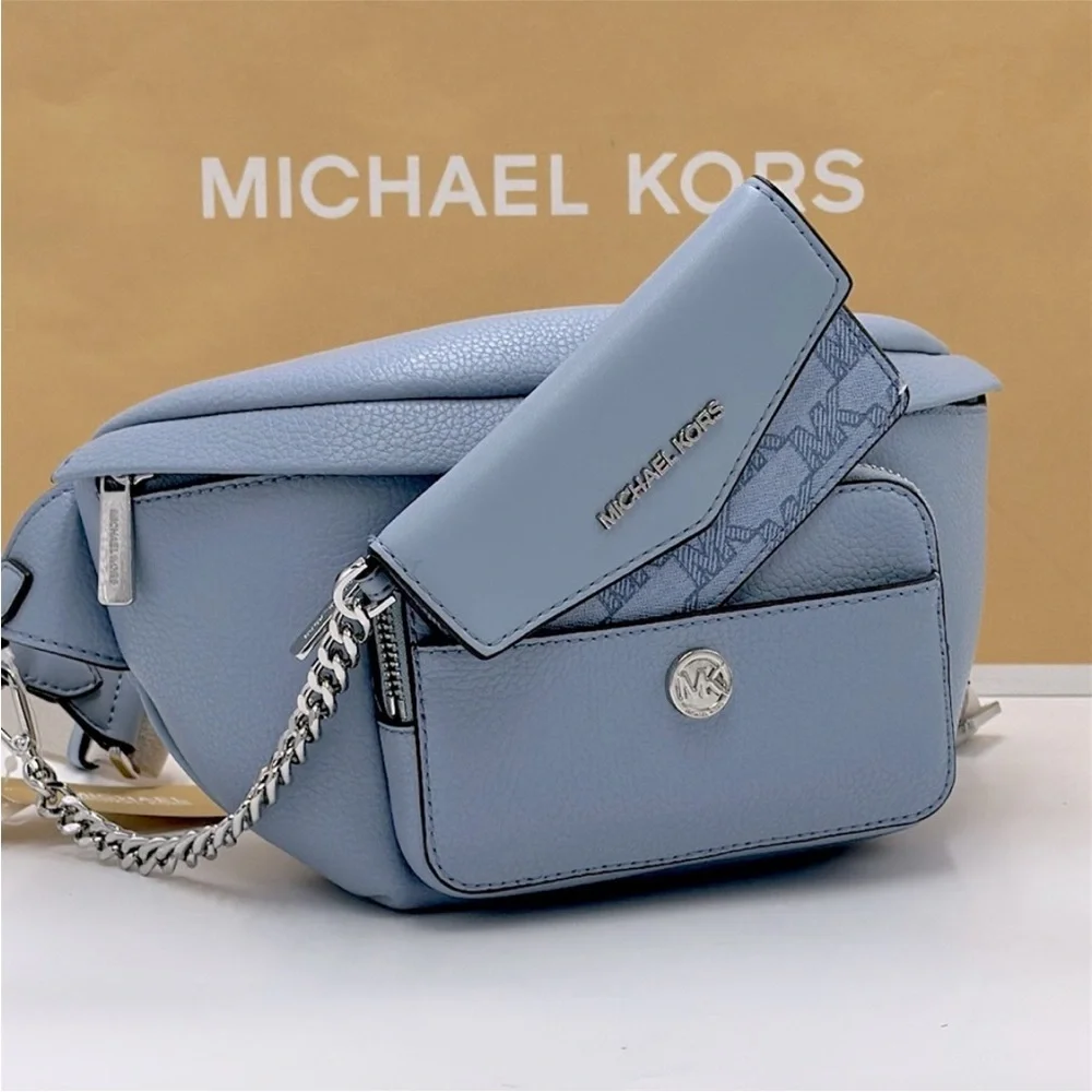 Michael Kors Maisie Large Pebbled Leather 2-in-1 Sling Pack Fanny Pack Waist Bag